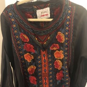 Johnny Was Bohemian blouse with pockets